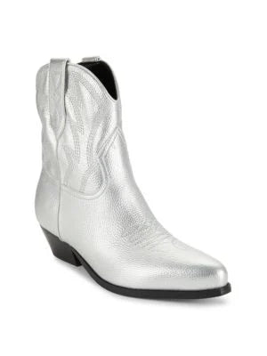 Guess Ginette Metallic Cowboy Booties 8M