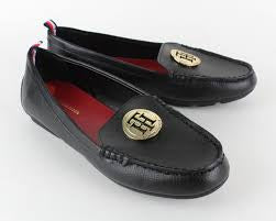 TOMMY HILFIGER BLACK LOAFERS SHOES SIZE 8