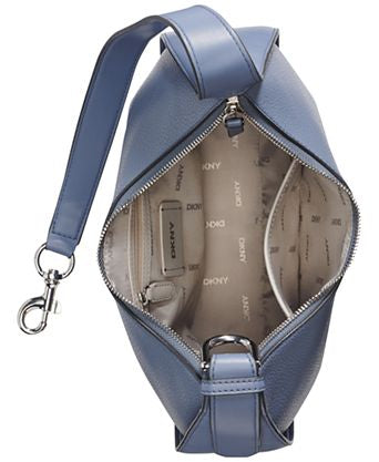 DKNY LENA TOP HANDLE HOBO BAG IN STEEL BLUE