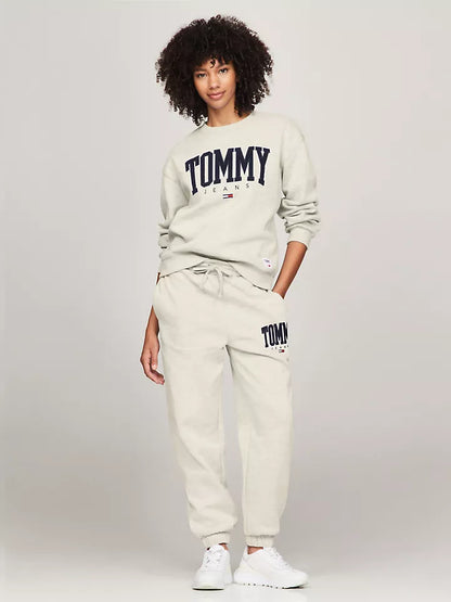 Tommy Hilfiger Embroidered TJ Varsity Logo Sweatshirt Off-White XL