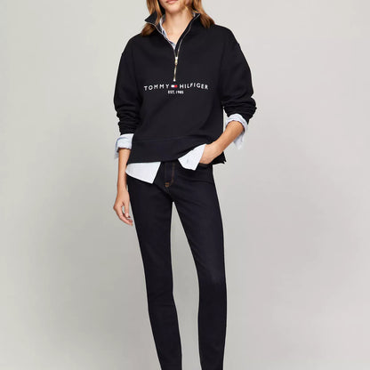 Tommy Hilfiger Half-Zip Embroidered Logo Sweatshirt L